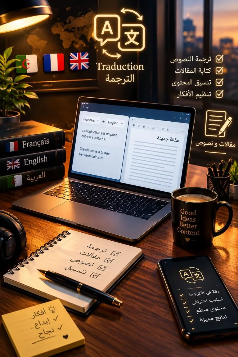اقدم خدمات تسهل عملك باستطاعتي ترجمة المقالات النصوص و كتابتها و ترتيبها بالشكل المطلوب دون تاخير و شكرا