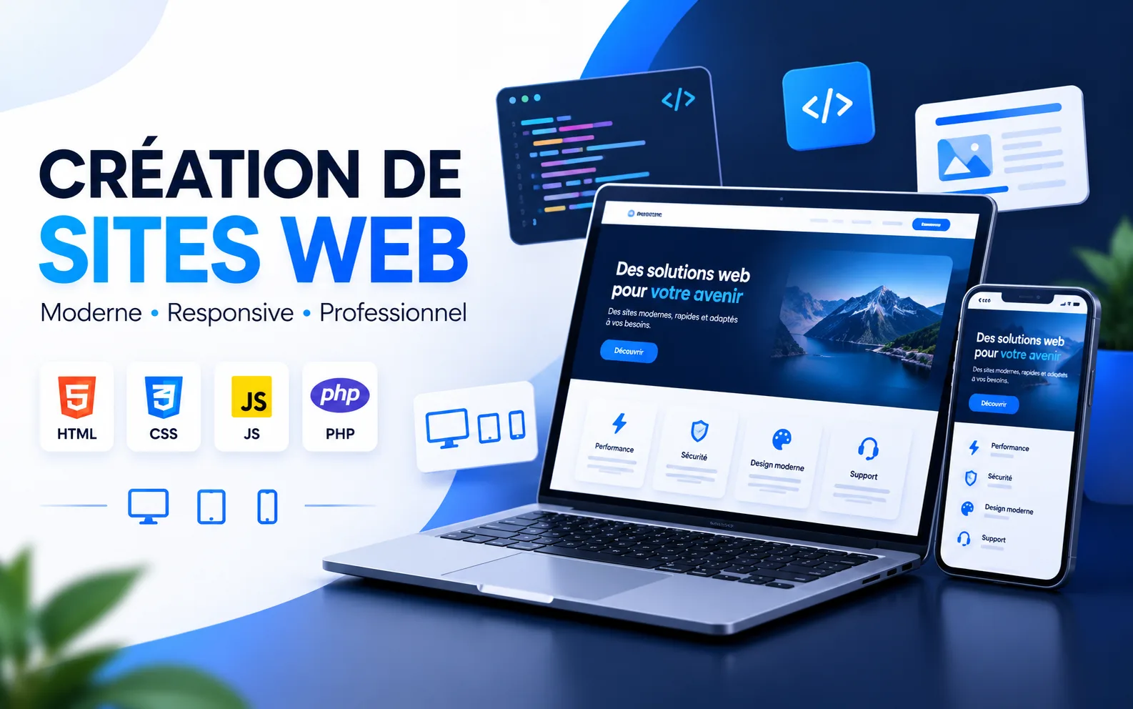 Je crée votre site web professionnel et performant