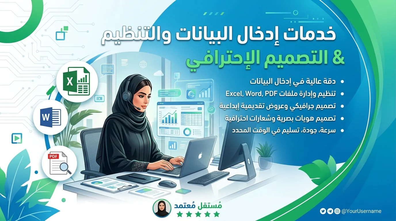 إدخال البيانات وأتمتة المكاتب وتصميم Canva